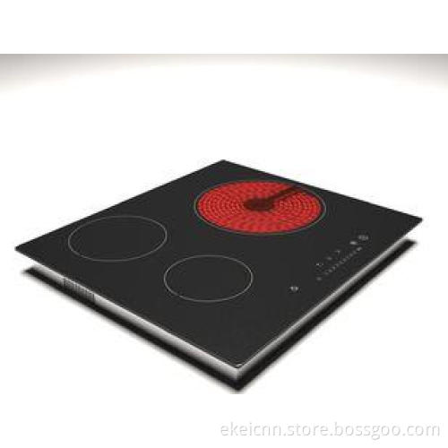 Commercial Black Three Burner Induction Cooktop , Intellige